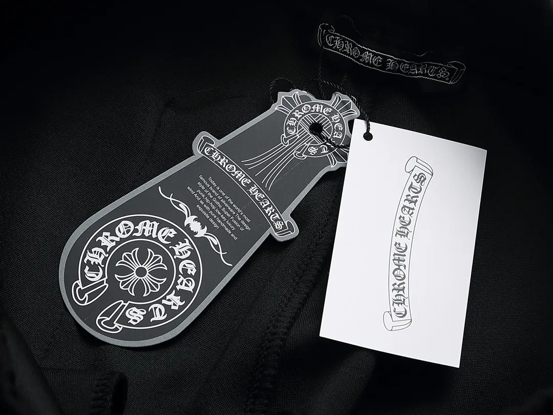 P210 Chrome Hearts 2024 autumn and winter new style Retro street style Customized leather stamp Imported Tajima machine high-density embroidered letter logo Made of high-gram heavyweight Chinese cotton fabric Couple style Casual trousers Color: black Size: XS-L